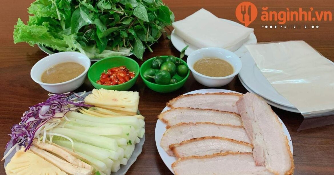 Thịt heo luộc cuốn bánh tráng